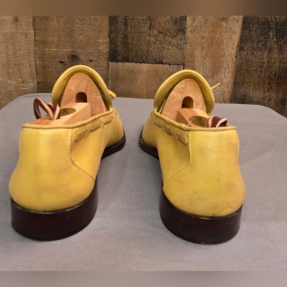 Sutor Mantellassi Women's Yellow Leather Tassled Loafers Size 8.5 - Picture 3 of 8